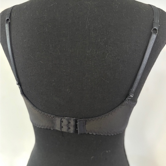 Victorias Secret Sexy Little Thing Black Satin Pink Heart Snap Coquette Girl 34B - Picture 4 of 5